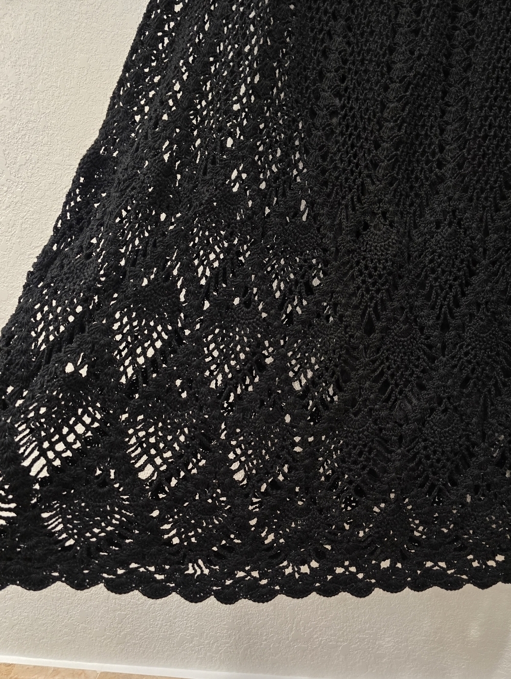 black crochet skirt Diamond Pineapple Pattern L